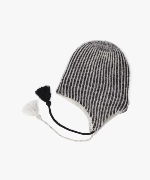 OVERRIDE(オーバーライド)の「OVERRIDE CONTRAST RIB EARLAP BEANIE / オーバーライド(ニットキャップ/ビーニー・メンズ・ライトグレー/ベージュ/ブルー・57~59cm)」の4枚目の写真