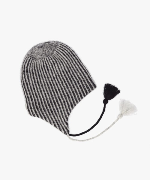 OVERRIDE(オーバーライド)の「OVERRIDE CONTRAST RIB EARLAP BEANIE / オーバーライド(ニットキャップ/ビーニー・メンズ・ライトグレー/ベージュ/ブルー・57~59cm)」の5枚目の写真