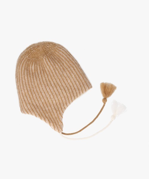 OVERRIDE(オーバーライド)の「OVERRIDE CONTRAST RIB EARLAP BEANIE / オーバーライド(ニットキャップ/ビーニー・メンズ・ライトグレー/ベージュ/ブルー・57~59cm)」の9枚目の写真