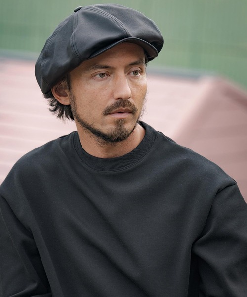 カンビオ　キャスケット　新品未使用 mko12174-Matte Synthetic Leather Volume Casquette