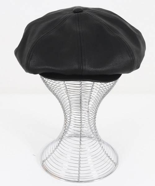 カンビオ　キャスケット　新品未使用 mko12174-Matte Synthetic Leather Volume Casquette