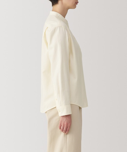 無印良品(ムジルシリョウヒン)の「婦人 両面起毛フランネル スタンドカラー長袖ブラウス(シャツ/ブラウス・レディース・スモークピンク/グレー系/オフホワイト/ダークブラウン系/ダークネイビー/ライトグレー・M/S/XL/L)」の8枚目の写真