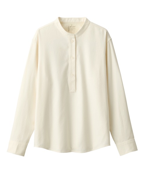 無印良品(ムジルシリョウヒン)の「婦人 両面起毛フランネル スタンドカラー長袖ブラウス(シャツ/ブラウス・レディース・スモークピンク/グレー系/オフホワイト/ダークブラウン系/ダークネイビー/ライトグレー・M/S/XL/L)」の12枚目の写真