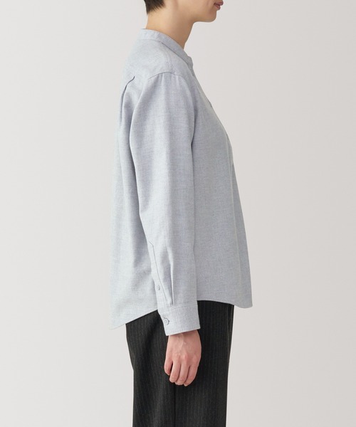 無印良品(ムジルシリョウヒン)の「婦人 両面起毛フランネル スタンドカラー長袖ブラウス(シャツ/ブラウス・レディース・スモークピンク/グレー系/オフホワイト/ダークブラウン系/ダークネイビー/ライトグレー・M/S/XL/L)」の16枚目の写真