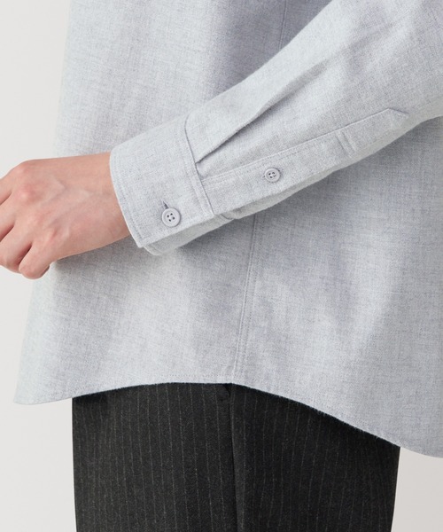 無印良品(ムジルシリョウヒン)の「婦人 両面起毛フランネル スタンドカラー長袖ブラウス(シャツ/ブラウス・レディース・スモークピンク/グレー系/オフホワイト/ダークブラウン系/ダークネイビー/ライトグレー・M/S/XL/L)」の19枚目の写真