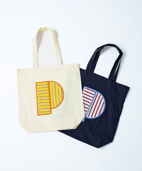 PAR ICI（パーリッシィ）の「Ｐワッペン トートバッグ（トートバッグ・レディース・アイボリー/ネイビー・FREE）」の2枚目の写真