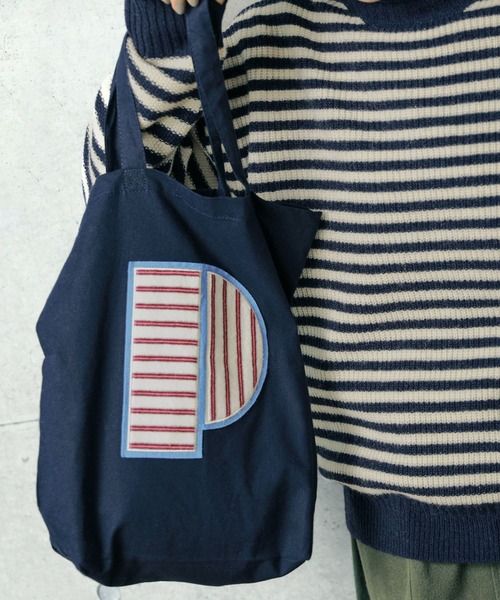 PAR ICI（パーリッシィ）の「Ｐワッペン トートバッグ（トートバッグ・レディース・アイボリー/ネイビー・FREE）」の8枚目の写真