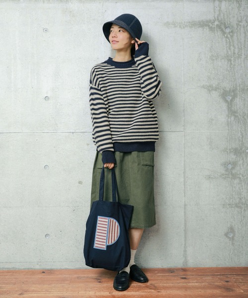 PAR ICI（パーリッシィ）の「Ｐワッペン トートバッグ（トートバッグ・レディース・アイボリー/ネイビー・FREE）」の11枚目の写真