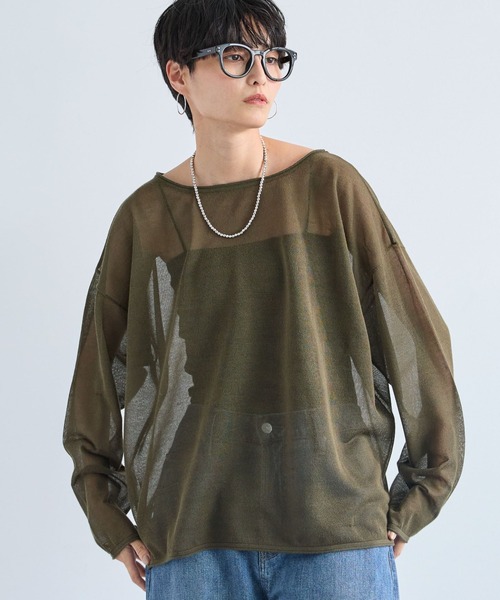 BARNYARDSTORM（バンヤードストーム）の「BARNYARDSTORM / ロール2WAYプルオーバー　ハンドウォッシャブル（ニット/セーター・レディース・カーキ/ブラック/ベージュ・FREE）」の3枚目の写真