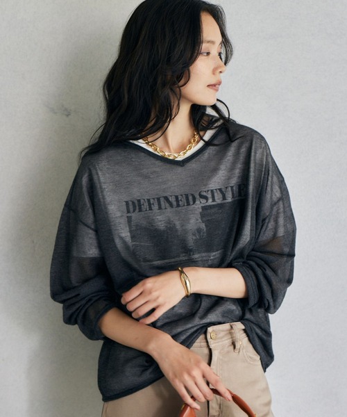 BARNYARDSTORM（バンヤードストーム）の「BARNYARDSTORM / ロール2WAYプルオーバー　ハンドウォッシャブル（ニット/セーター・レディース・カーキ/ブラック/ベージュ・FREE）」の4枚目の写真