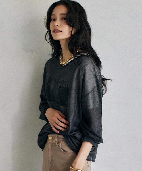 BARNYARDSTORM（バンヤードストーム）の「BARNYARDSTORM / ロール2WAYプルオーバー　ハンドウォッシャブル（ニット/セーター・レディース・カーキ/ブラック/ベージュ・FREE）」の11枚目の写真