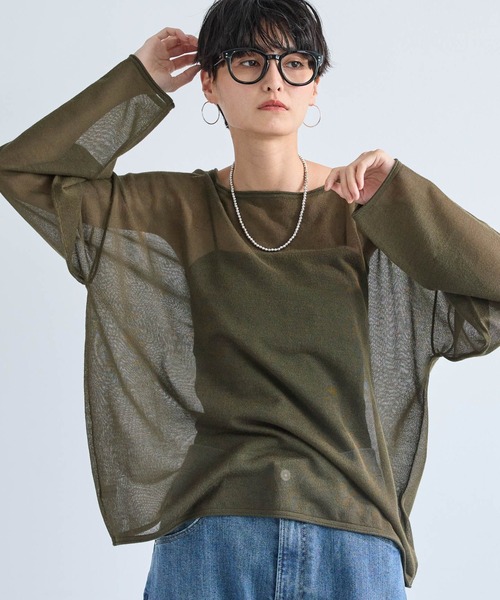 BARNYARDSTORM（バンヤードストーム）の「BARNYARDSTORM / ロール2WAYプルオーバー　ハンドウォッシャブル（ニット/セーター・レディース・カーキ/ブラック/ベージュ・FREE）」の6枚目の写真