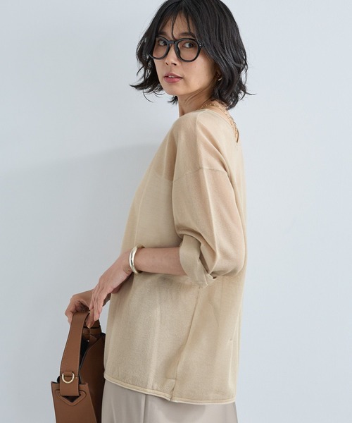 BARNYARDSTORM（バンヤードストーム）の「BARNYARDSTORM / ロール2WAYプルオーバー　ハンドウォッシャブル（ニット/セーター・レディース・カーキ/ブラック/ベージュ・FREE）」の22枚目の写真