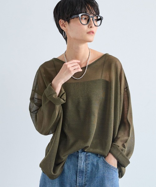 BARNYARDSTORM（バンヤードストーム）の「BARNYARDSTORM / ロール2WAYプルオーバー　ハンドウォッシャブル（ニット/セーター・レディース・カーキ/ブラック/ベージュ・FREE）」の14枚目の写真