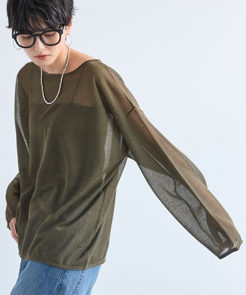 BARNYARDSTORM（バンヤードストーム）の「BARNYARDSTORM / ロール2WAYプルオーバー　ハンドウォッシャブル（ニット/セーター・レディース・カーキ/ブラック/ベージュ・FREE）」の15枚目の写真