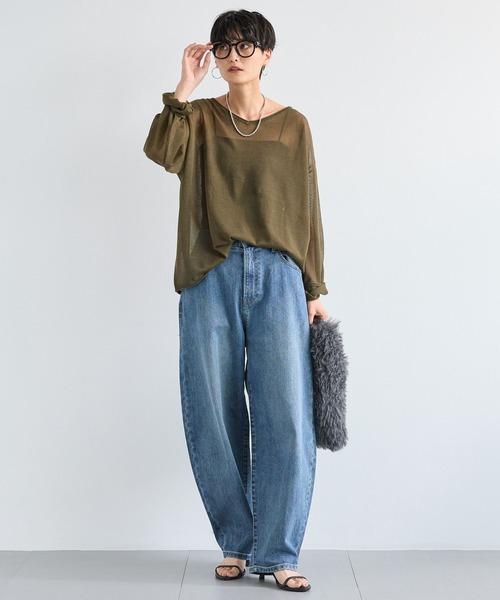 BARNYARDSTORM（バンヤードストーム）の「BARNYARDSTORM / ロール2WAYプルオーバー　ハンドウォッシャブル（ニット/セーター・レディース・カーキ/ブラック/ベージュ・FREE）」の17枚目の写真