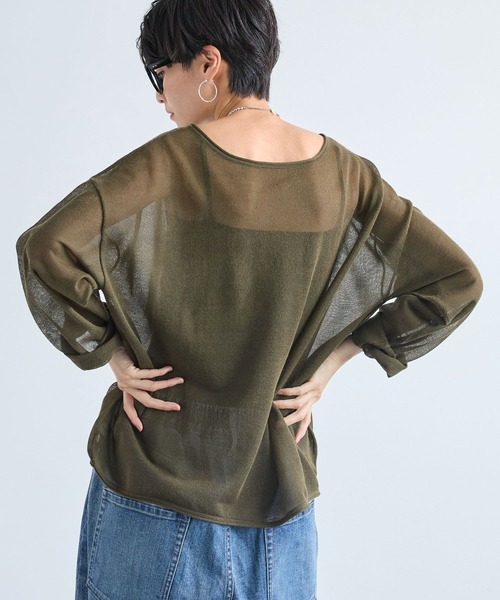 BARNYARDSTORM（バンヤードストーム）の「BARNYARDSTORM / ロール2WAYプルオーバー　ハンドウォッシャブル（ニット/セーター・レディース・カーキ/ブラック/ベージュ・FREE）」の16枚目の写真