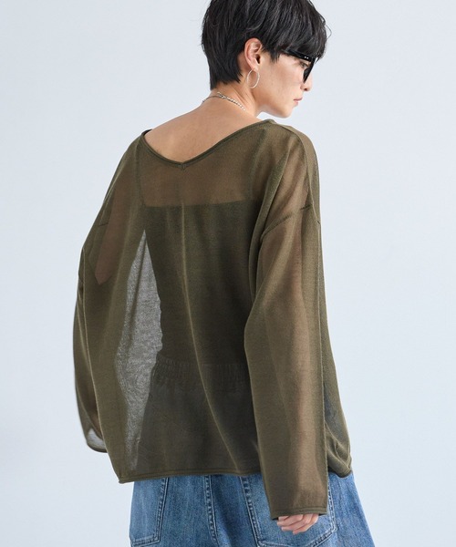 BARNYARDSTORM（バンヤードストーム）の「BARNYARDSTORM / ロール2WAYプルオーバー　ハンドウォッシャブル（ニット/セーター・レディース・カーキ/ブラック/ベージュ・FREE）」の20枚目の写真