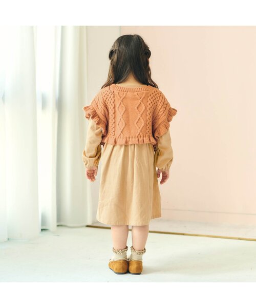 Seraph（セラフ）の「【リンク】すずらん刺しゅうワンピース（ワンピース・キッズ・ベージュ/ラベンダー/ピンク・90/100/110/120/130/140/80）」の5枚目の写真