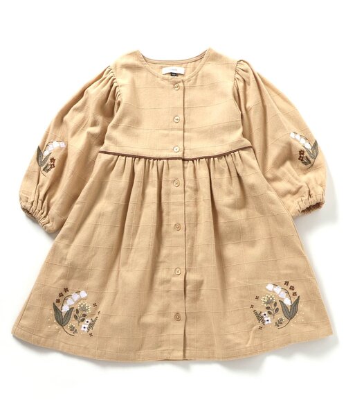 Seraph（セラフ）の「【リンク】すずらん刺しゅうワンピース（ワンピース・キッズ・ベージュ/ラベンダー/ピンク・90/100/110/120/130/140/80）」の8枚目の写真
