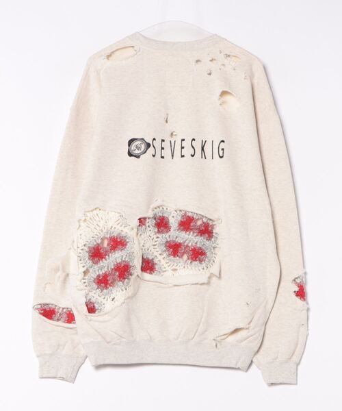 SEVESKIG(セヴシグ)の「SEVESKIG/セブシグ/Vintage Sweat Shirt Ver, Key(スウェット・メンズ・オートミール・L/M)」の2枚目の写真