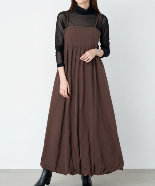 Per sist ence（パーシエンス）の「バルーンキャミワンピース（ワンピース・レディース・アイボリー/ブラック/グレイッシュベージュ/チャコールグレー/ブラウン・FREE）」の5枚目の写真