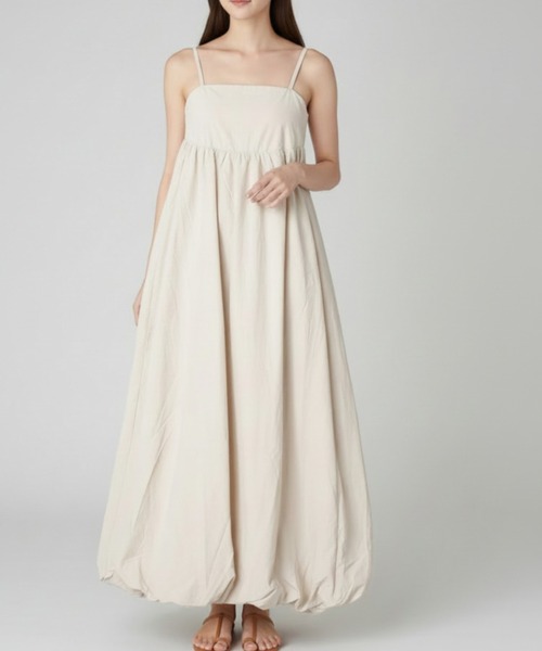 Per sist ence（パーシエンス）の「バルーンキャミワンピース（ワンピース・レディース・アイボリー/ブラック/グレイッシュベージュ/チャコールグレー/ブラウン・FREE）」の2枚目の写真