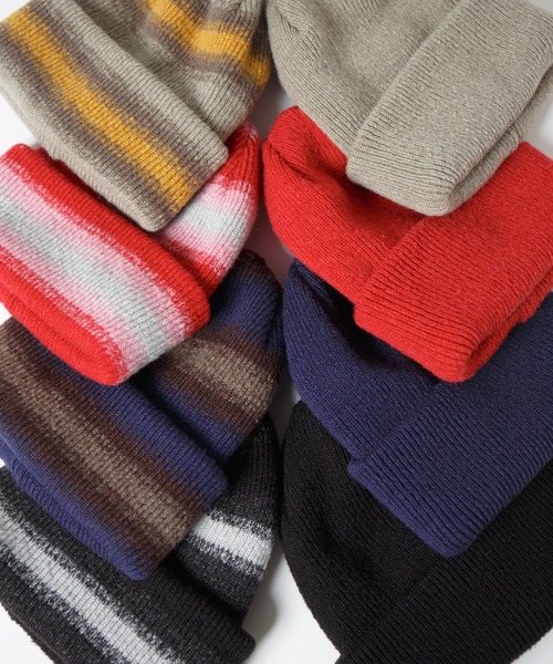 RACAL（ラカル）の「Ombre Stripe Reversible Knit Beanie / オンブレーボーダーリバーシブルニットビーニー（ニットキャップ/ビーニー・レディース・ブラック/ベージュ/ネイビー/レッド・FREE）」の11枚目の写真