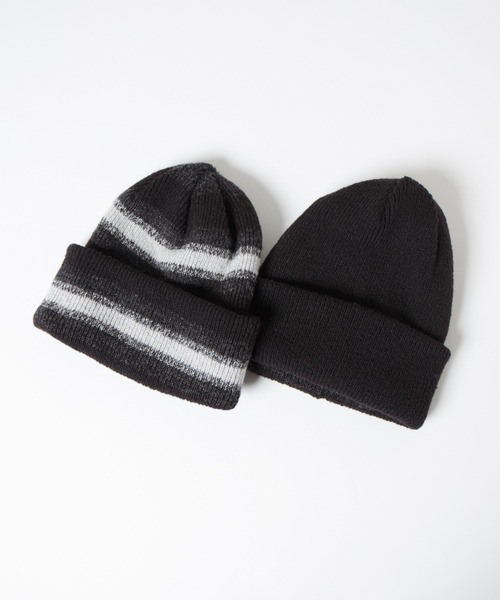 RACAL（ラカル）の「Ombre Stripe Reversible Knit Beanie / オンブレーボーダーリバーシブルニットビーニー（ニットキャップ/ビーニー・レディース・ブラック/ベージュ/ネイビー/レッド・FREE）」の15枚目の写真