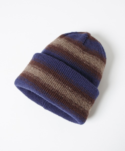 RACAL（ラカル）の「Ombre Stripe Reversible Knit Beanie / オンブレーボーダーリバーシブルニットビーニー（ニットキャップ/ビーニー・レディース・ブラック/ベージュ/ネイビー/レッド・FREE）」の17枚目の写真