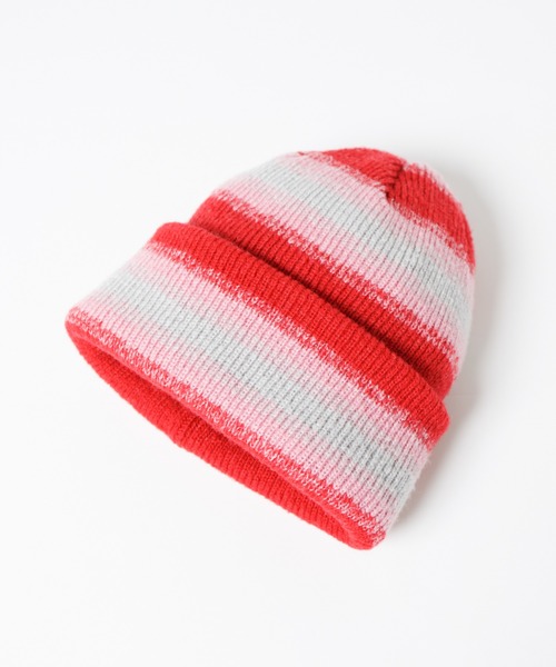 RACAL（ラカル）の「Ombre Stripe Reversible Knit Beanie / オンブレーボーダーリバーシブルニットビーニー（ニットキャップ/ビーニー・レディース・ブラック/ベージュ/ネイビー/レッド・FREE）」の19枚目の写真