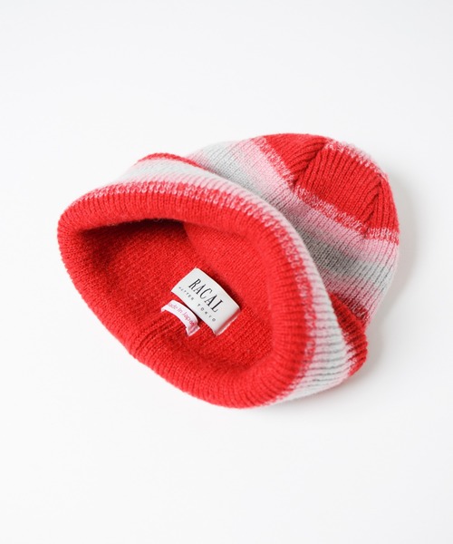 RACAL（ラカル）の「Ombre Stripe Reversible Knit Beanie / オンブレーボーダーリバーシブルニットビーニー（ニットキャップ/ビーニー・レディース・ブラック/ベージュ/ネイビー/レッド・FREE）」の20枚目の写真