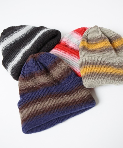 RACAL（ラカル）の「Ombre Stripe Reversible Knit Beanie / オンブレーボーダーリバーシブルニットビーニー（ニットキャップ/ビーニー・レディース・ブラック/ベージュ/ネイビー/レッド・FREE）」の21枚目の写真