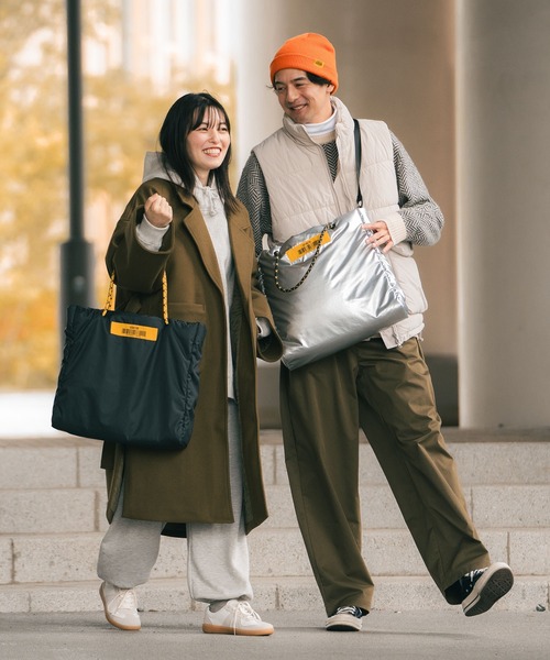 QP3 TORI-CHUU-PARKA バックプリント USA/C スクエアLOGOバックプリントロングスリーブTEE (MENS