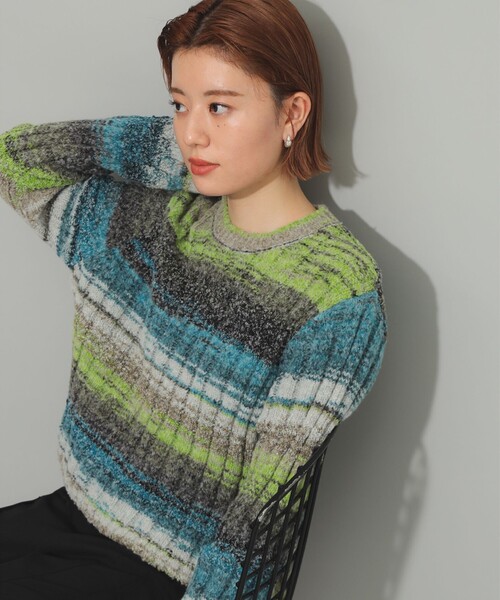 Ray BEAMS(レイビームス)の「カスリ ボーダー クルーネック ニット(ニット/セーター・レディース・オレンジ/ロイヤルブルー・ONE SIZE)」の20枚目の写真