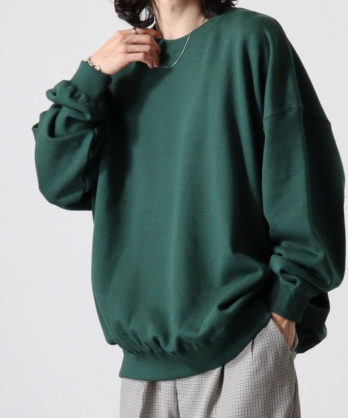 CROSS & STITCH（クロスステッチ）の「CROSS & STITCH 10ｵﾝｽ ビックシルエットスウェットシャツ（スウェット・メンズ・サンドベージュ/ヘザーグレー/ダークグリーン/ブラック/ホワイト/ダークブルー・L/XL/M）」の14枚目の写真