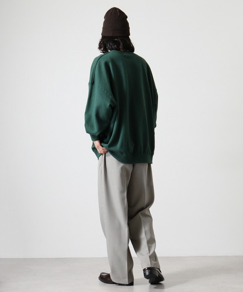 CROSS & STITCH（クロスステッチ）の「CROSS & STITCH 10ｵﾝｽ ビックシルエットスウェットシャツ（スウェット・メンズ・サンドベージュ/ヘザーグレー/ダークグリーン/ブラック/ホワイト/ダークブルー・L/XL/M）」の17枚目の写真