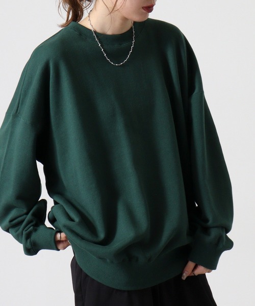 CROSS & STITCH（クロスステッチ）の「CROSS & STITCH 10ｵﾝｽ ビックシルエットスウェットシャツ（スウェット・メンズ・サンドベージュ/ヘザーグレー/ダークグリーン/ブラック/ホワイト/ダークブルー・L/XL/M）」の11枚目の写真