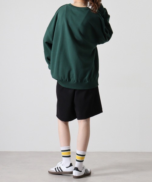 CROSS & STITCH（クロスステッチ）の「CROSS & STITCH 10ｵﾝｽ ビックシルエットスウェットシャツ（スウェット・メンズ・サンドベージュ/ヘザーグレー/ダークグリーン/ブラック/ホワイト/ダークブルー・L/XL/M）」の13枚目の写真