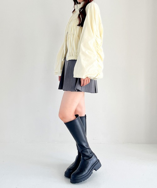 セール】スタンドギャザーショートブルゾン 151489（ブルゾン