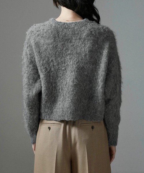 SALON adam et rope'（サロン アダム エ ロペ）の「【WEB限定】へアリーシャギークロップドニット（ニット/セーター・レディース・サックスブルー/ピンク/オフホワイト/チャコールグレー・FREE）」の22枚目の写真