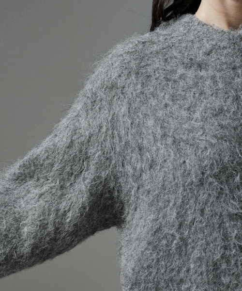 SALON adam et rope'（サロン アダム エ ロペ）の「【WEB限定】へアリーシャギークロップドニット（ニット/セーター・レディース・サックスブルー/ピンク/オフホワイト/チャコールグレー・FREE）」の12枚目の写真