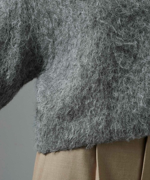 SALON adam et rope'（サロン アダム エ ロペ）の「【WEB限定】へアリーシャギークロップドニット（ニット/セーター・レディース・サックスブルー/ピンク/オフホワイト/チャコールグレー・FREE）」の14枚目の写真