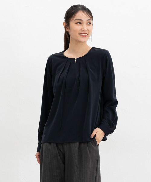 Honeys（ハニーズ）の「パール付ブラウス（シャツ/ブラウス・レディース・アイボリー/ピンクベージュ/ネイビー/ミント・S/M/L/LL/3L）」の11枚目の写真