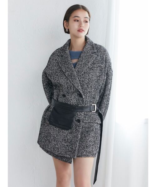 MURUA（ムルーア）の「フェイクレザーウエストバッグ（ボディバッグ/ウエストポーチ・レディース・ブラック・FREE）」の6枚目の写真