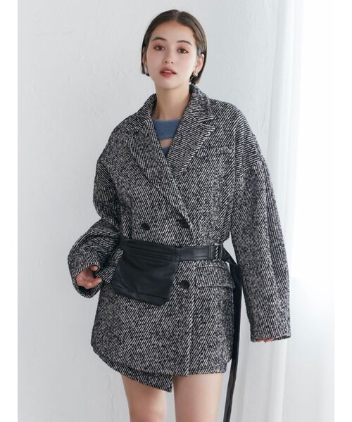 MURUA（ムルーア）の「フェイクレザーウエストバッグ（ボディバッグ/ウエストポーチ・レディース・ブラック・FREE）」の7枚目の写真