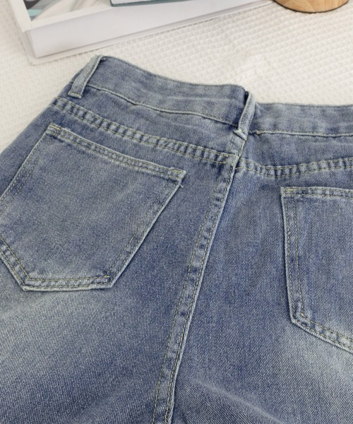 Miniministore(ミニミニストア)の「ワイドデニムパンツ 裾フリンジ ジーパン(デニムパンツ・レディース・インディゴブルー/サックスブルー・S/XL/M/L)」の18枚目の写真