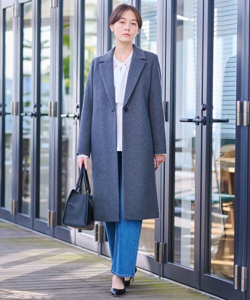 インディヴィ　チェスターコート　38 インディヴィ INDIVI 【ウール】名品チェスターコート