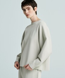 スムースニット スウェット風プルオーバー（uncrave WHITE）
