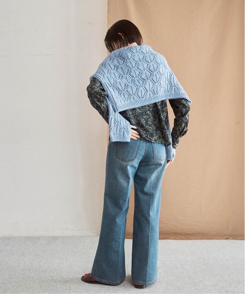 NOMBRE IMPAIR（ノンブルアンペール）の「ブークレ透かし編み　ワイドショートP/O（ニット/セーター・レディース・サックスブルー/キナリ・FREE）」の15枚目の写真